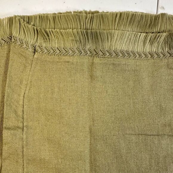 NWOT Isaac Mizrahi Bridgehampton  Olive Green Linen Pants with Fringe Hem - 28 - Picture 7 of 8